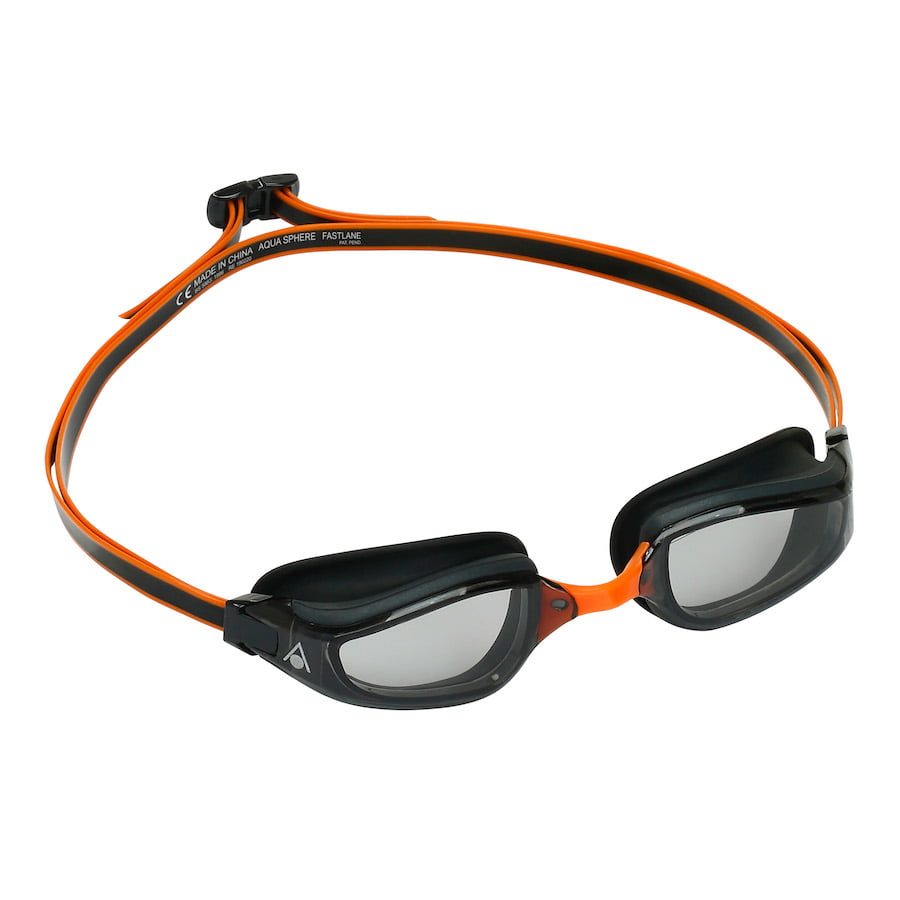 Fastlane Swim Goggles - Dark Lens / Dark Grey & Orange | Aquasphere ...